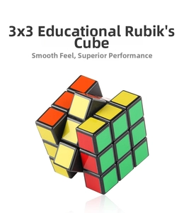 Detail of a 3x3 educational magic cube with smooth rotation and classic color tiles