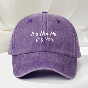 Casquette de baseball violette délavée ajustable avec imprimé slogan It's Not Me It's You