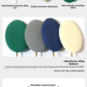 Detailed view of durable aluminum jewelry stand with microfiber anti-scratch panels