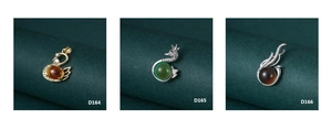 Detailed trio of vintage-inspired animal pendants featuring color-changing stones