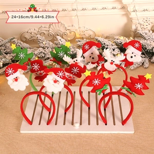 Christmas party headband set with Santa and reindeer designs, measures 24x16cm