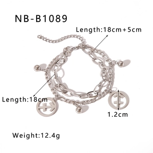 Detail view of silver double-layered stainless steel bracelet with Sagittarius pendant