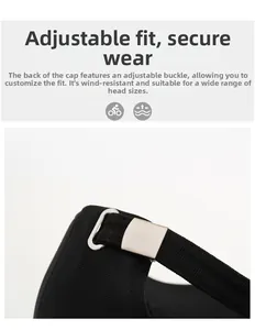 Close-up of adjustable metal buckle on black baseball cap for custom fit sizing