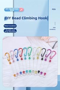 Detailed view of colorful DIY beadable metal D-ring carabiners for custom keychains