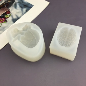 Silicone molds for DIY Halloween brain and heart shaped candles or resin crafts