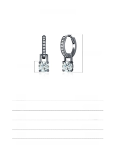 Detail view of S925 silver earrings with black plating and round brilliant cut stones