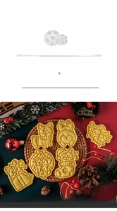 Detailed close-up of Christmas dog cookie cutters with Corgi designs and holiday patterns