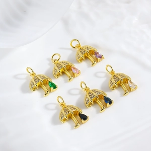 Ciondolo Ombrello Rame Placcato Oro Zirconia Cubica Goccia Deacqua DIY Accessori Per La Creazione Di Gioielli Elegante