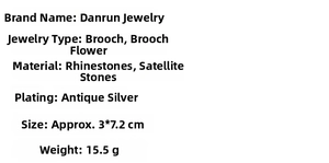 Detailed technical specifications for the vintage cat brooch with rhinestones and dimensions