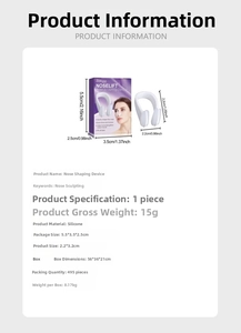 Detailed dimensions and product specifications of the silicone nose sculpting device