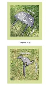 Vue détaillée des panneaux de jardin en fonte avec dimensions pour la décoration de pelouse