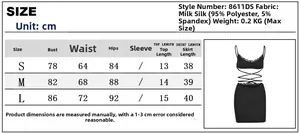 Size chart detail for sexy beach two-piece set including tube top and hollow skirt