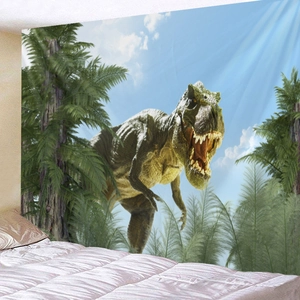 Arazzo da parete dinosauro realistico con T-Rex ruggente per decorazione camera letto