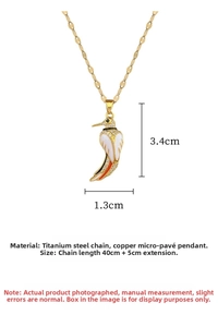 Detailed view of hummingbird pendant dimensions 3.4cm x 1.3cm with titanium steel chain