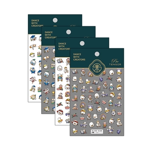 3D embossed cartoon duck nail stickers with ultra-thin adhesive backing for manicure