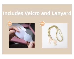 Detail of white adhesive hook and loop tape with golden woven tassel curtain tieback