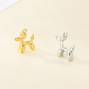 Pendentifs chien ballon minimalistes plaqués or 18 carats et argent pour bijoux