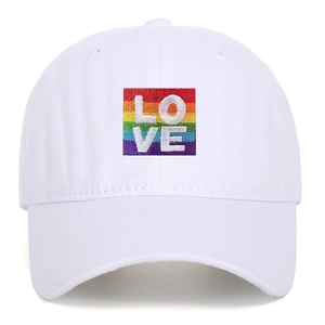 Retro Baseball Cap Rainbow LOVE Letter Embroidery Washed Distressed Cotton Sun Hat For Men Women Casual Outdoor Adjustable Trucker Hat