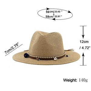 Chapeau de cow-boy en paille rétro avec perles à glands pour hommes et femmes, été chic