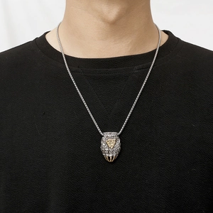 Collier avec pendentif griffe d'ours Odin Valcnut viking en acier inoxydable pour homme