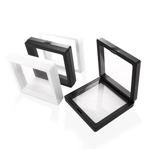 Black and white PE film suspension jewelry boxes for floating ring and bracelet display