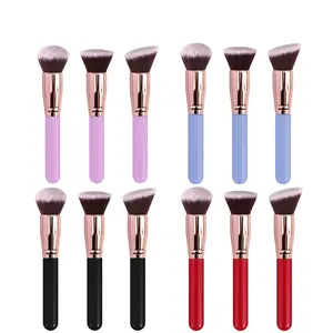 Professional 12pcs makeup brush set with rose gold ferrules and assorted color handles
