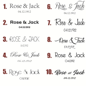 Guide to ten font styles for custom engraving on wooden heart ring boxes and jewelry