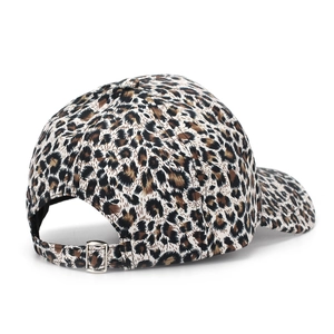 Cappellino da baseball leopardato regolabile da donna con motivo marrone e nero