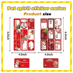 DIY Christmas stickers set with Santa and reindeer motifs for holiday gifts decoration