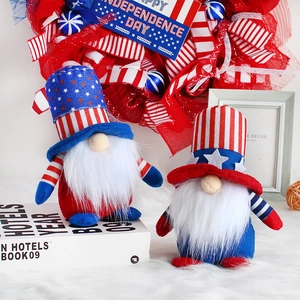 Patriotic 4th of July gnomes with star and stripe patterns for Independence Day decor