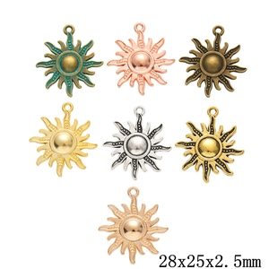 Vintage Sun Shape Alloy Charms Pendants For DIY Jewelry Making Findings Retro Style Accessories