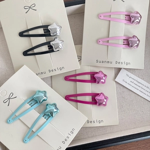 Star Hair Clips Metal Snap BB Clips Colorful Starry Decorative Hairpins For Toddler Girls Kids