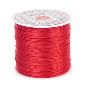 Strong and stretchy red crystal elastic cord made of 100% polyurethane for DIY bead jewelry