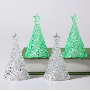 Detailed view of crystal-textured LED Christmas tree lights with frosted ice crackle finish
