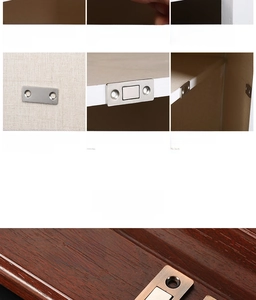 Detailed view of magnetic door catch with 3M adhesive backing for screwless installation