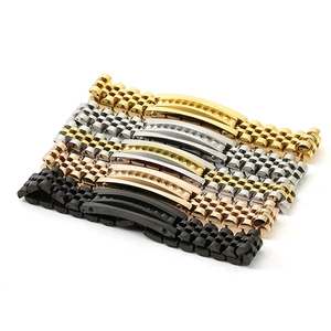 Classic 18K gold and silver stainless steel Jubilee watch bands in five colors