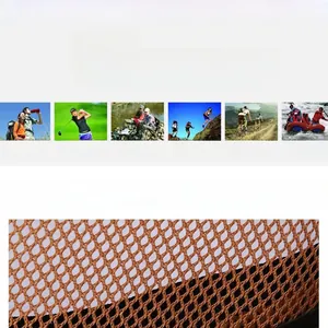 Detail of breathable brown mesh fabric texture on a flat top jazz sun hat for men