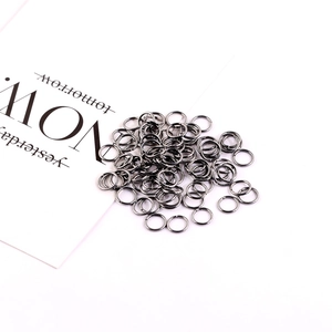 Detailed view of bulk gun-black metal open rings for DIY jewelry making accessories