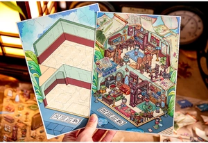 Detail of vintage 3D DIY kaleidoscope stickers featuring retro Republic style room decor