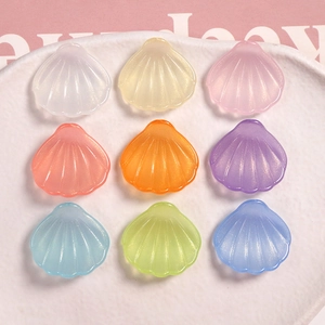 Dijes de concha con purpurina en tonos macaron para joyería DIY y artesanía de resina