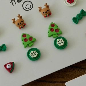 Christmas 6-piece earring set featuring reindeer, snow trees, and festive winter motifs