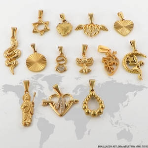 Pendentifs En Acier Inoxydable Vintage Cœur Creux Croix Étoile Serpent Charms Plaqués Or Pour Fabrication De Bijoux