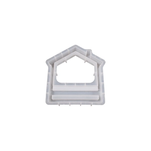Translucent silicone house mold for DIY resin crafts and 3D plaster home decor
