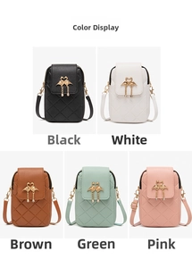 Quilted mini crossbody bags featuring gold swan closure and tassel detail in five colors
