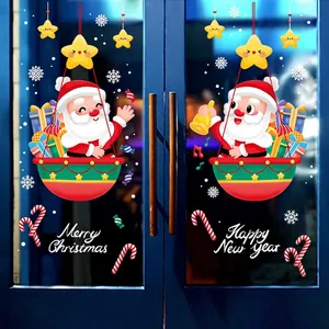 Detailansicht der Weihnachtsmann-Fensterbilder mit Maßangaben von 90x100 cm