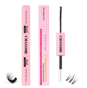 Dual-ended eyelash bond and seal with biotin, waterproof formula for cluster lash extensions