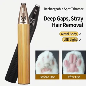 Tondeuse À Cheveux Électrique Professionnelle Pour Pieds D'animaux Avec Lumière LED Faible Bruit Rechargeable Pour Chiens Et Chats
