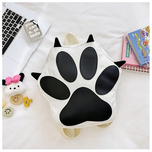 Close-up of cat paw design backpack with plush padding and creative 3D ears