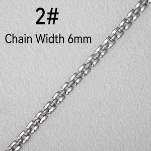 6mm silver stainless steel rectangle link chain with textured surface for DIY jewelry