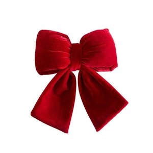 Elegant Christmas burgundy velvet ribbon bow decoration for holiday tree ornaments